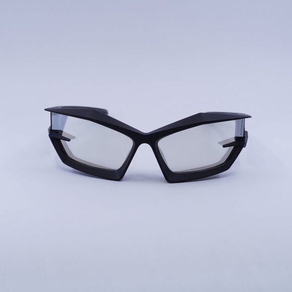 Givenchy GV40049I 02C Sunglasses Matte Black Geometric Frame,Smoke Mirror Lenses - Picture 2 of 9